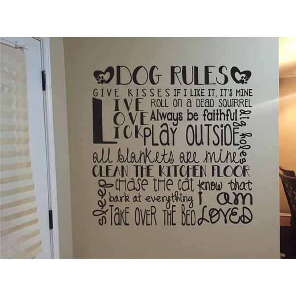 Trinx Dog Rules Wall Decal Wayfair